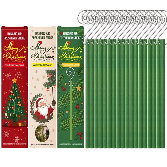 SCENTORINI Scented Sticks with Hooks, 18 PCS Hanging Air Freshener Sticks for Christmas Tree, Christmas Ornaments for Home Fragrance