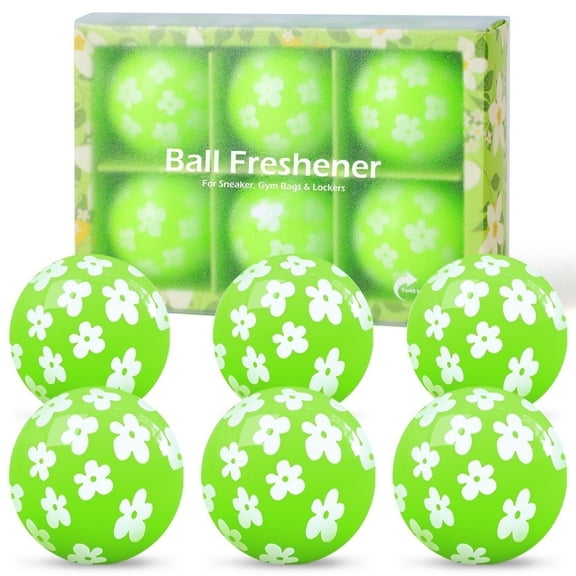 SCENTORINI Sneaker Deodorizer Balls, Jasmine Scent Shoe Odor Elimination, Long-Lasting Freshness for Gym Bag, Closet, Locker and Hamper, 6 Pack