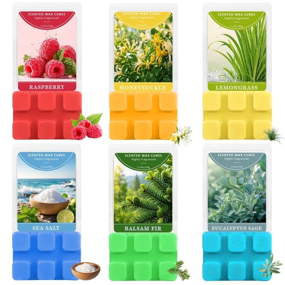 SCENTORINI Wax Melts, 6 Scents Wax Cubes for Warmer, Long-Lasting Fall Fragrance Melts for Home, 7.5 Oz