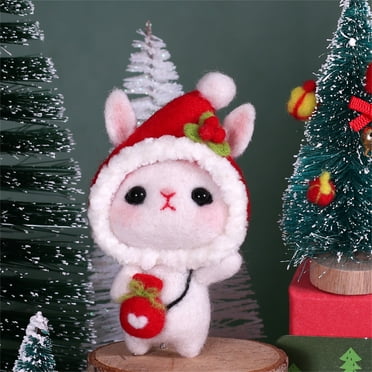 SCGSY Under 10 Dollars Plush Toys 7 Year Old Girl Birthday Gifts Clearance 3 Year Old Boy Toys Cute Rabbit Pattern DIY Poke Wool Felts Production Package Kid Toys