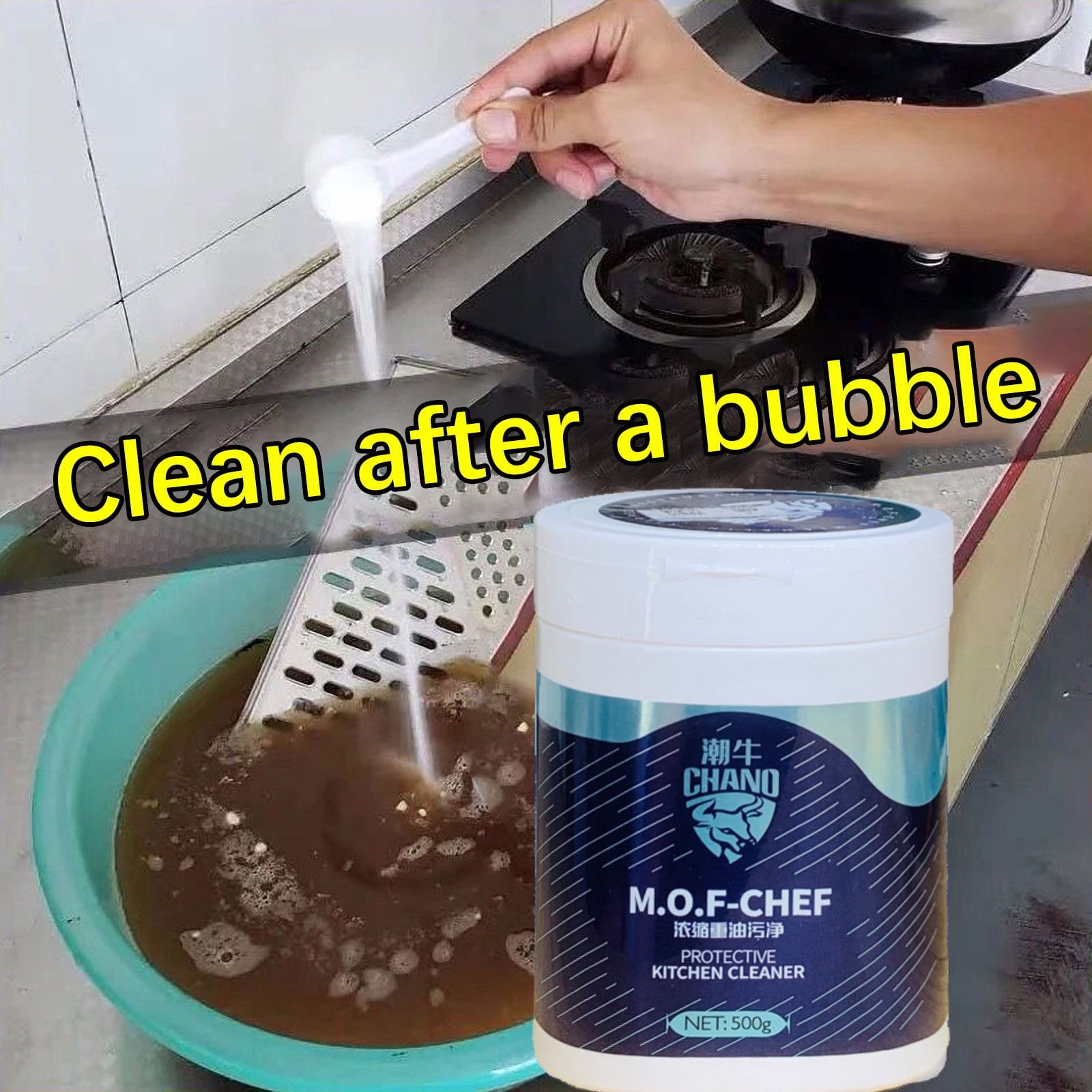 SCGSY M.O.F Chef Protective Kitchen Cleaner Powder, Mof Chef