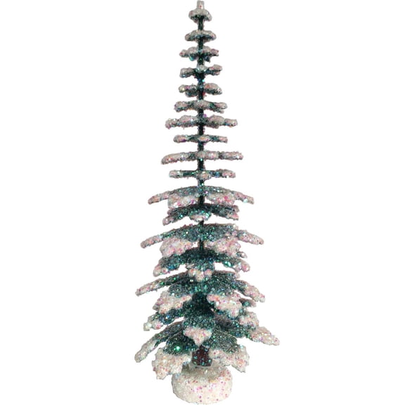 Alexander Taron 12" Metallic White and Green Holiday Collectible 30-CM Schaller Paper Mache Tree