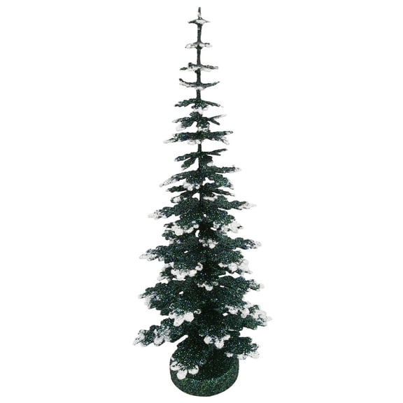 SCHALLER Paper Mache Tree - Green with Snow 30cm