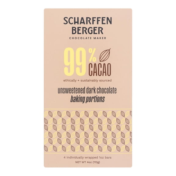SCHARFFEN BERGE - Unsweetened Baking Chocolate - 4 Oz Case of