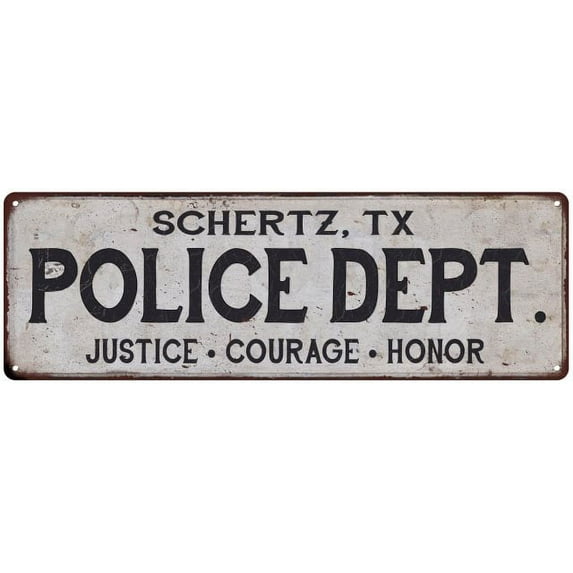 SCHERTZ, TX POLICE DEPT. Home Decor Metal Sign Gift 6x18 206180012990