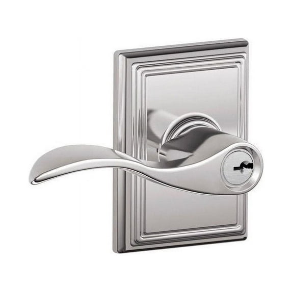 SCHLAGE Accent Lever with Addison Trim Keyed Entry Lock in Bright Chrome F51A ACC 625 ADD