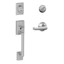 SCHLAGE Century Single Cylinder Handleset and Elan Lever, Satin Chrome F60 CEN 626 ELA