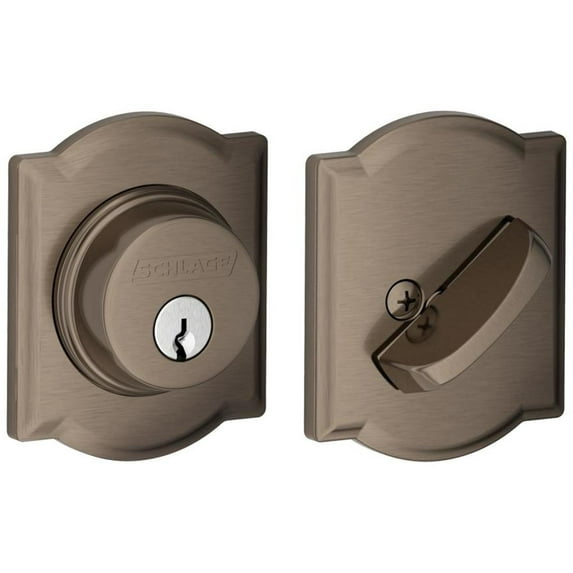 SCHLAGE Lock Company B60CAM620 Series Deadbolt Camelot Rose Single Cylinder Deadbolt
