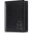 thumbnail image 1 of SCHLATUM Genuine Leather Wallet for Men, RFID Blocking, 15 Card Slots, Black, 1 of 9