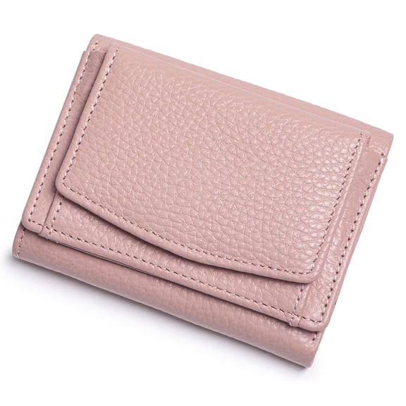 SCHLATUM Small Trifold Wallet for Women Genuine Leather RFID Blocking Tiny Wallet with Snap Coin Pouch 7 Card Solts