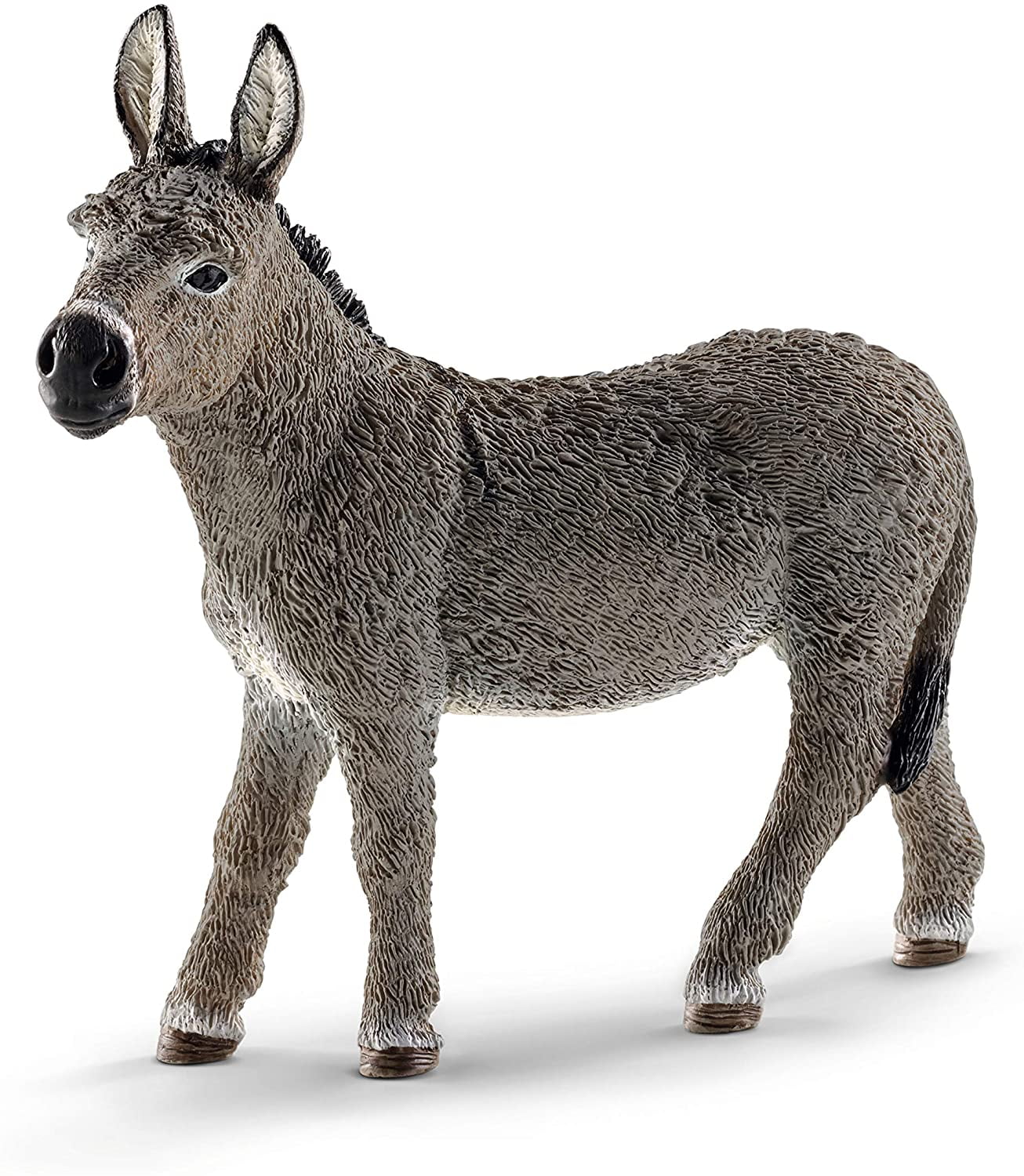 Schleich Grey Realistic Donkey Animal Toy Figurine