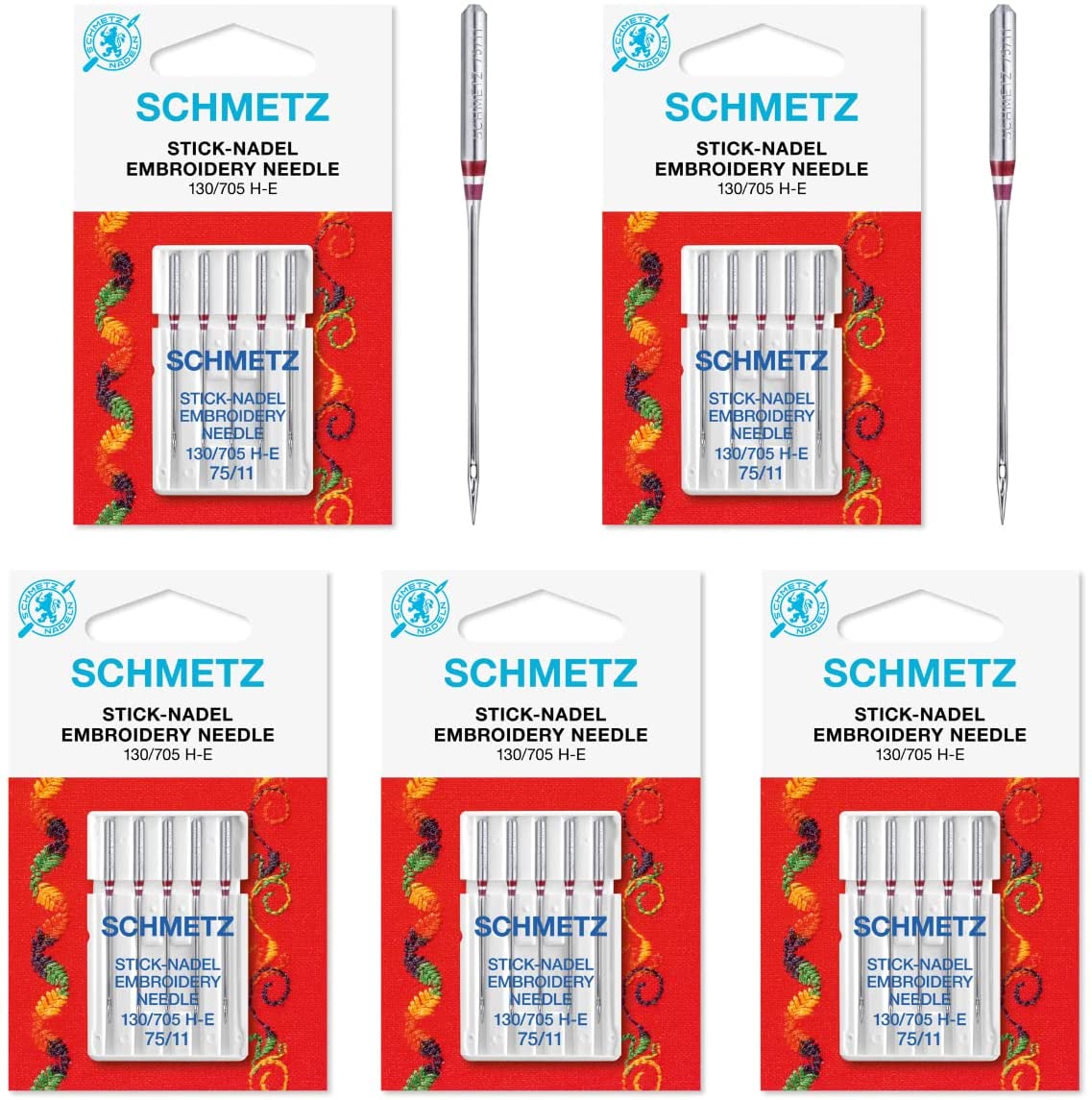 SCHMETZ Embroidery Sewing Machine Needles Precision Needles, Size 75/