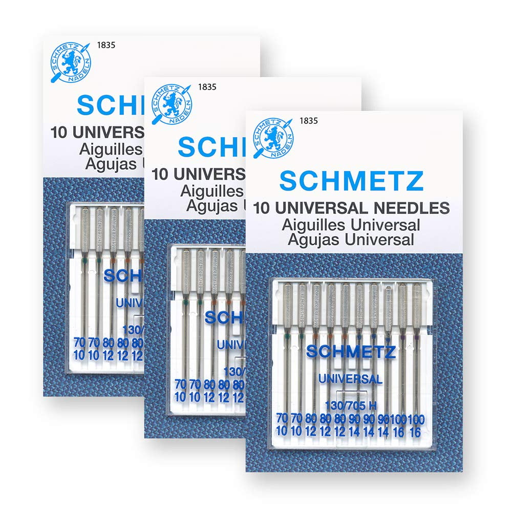 Schmetz Universal Machine Needle Sizes 70/10 to 100/16, 10 count - The  Batty Lady