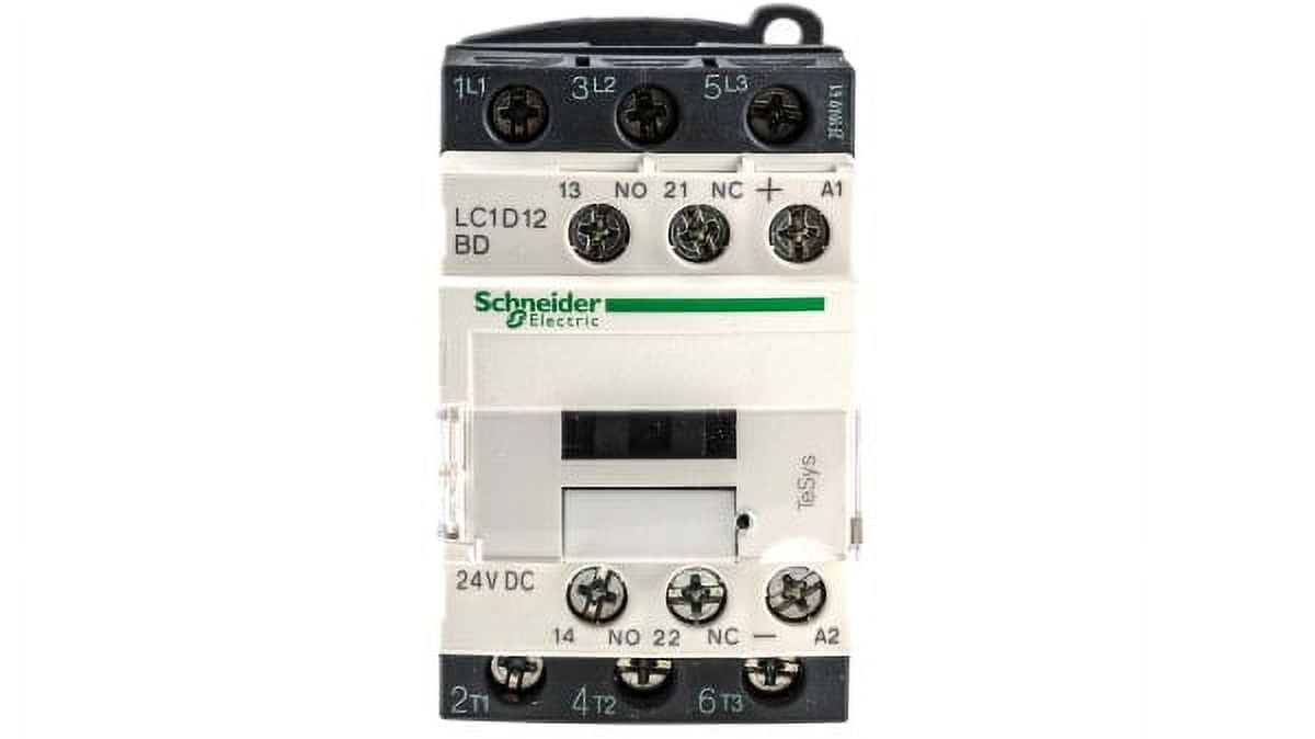 SCHNEIDER LC1D18B7 C Contactor, 18 A, DIN Rail, 600 VAC, 3PST-NO, 3 Pole, 15 hp