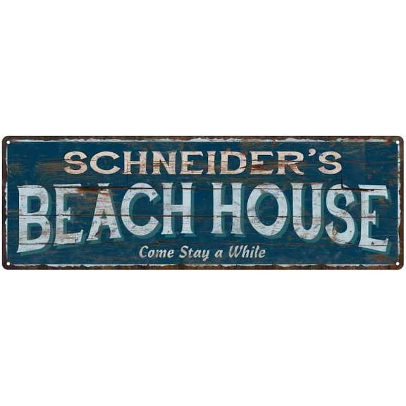 SCHNEIDER'S Beach House Blue Rustic Cabin Home Decor 8x24 Metal 108240026272