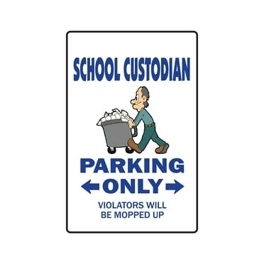 SCHOOL CUSTODIAN Decal parking janitor retirement maintenance | Indoor/Outdoor | 7" Tall