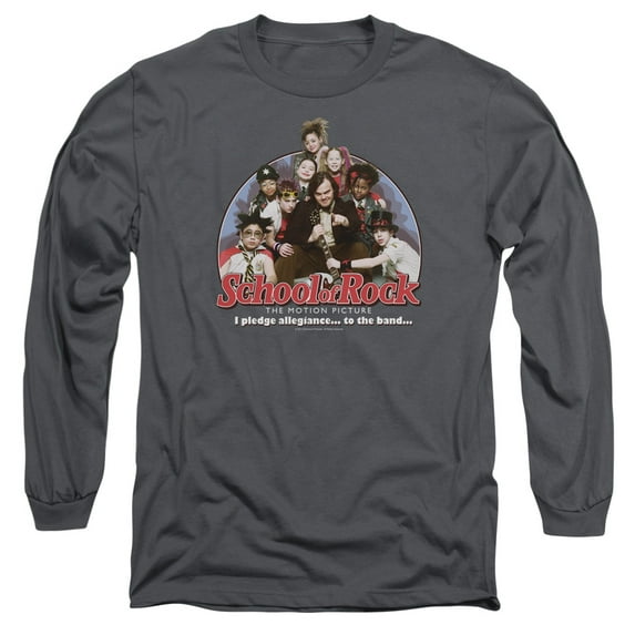 SCHOOL OF ROCK/I PLEDGE ALLEGIANCE - L/S ADULT 18/1 - CHARCOAL - LG