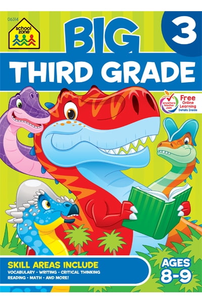 School Zone Big Third Grade Workbook, 320 Pages, Math Reading