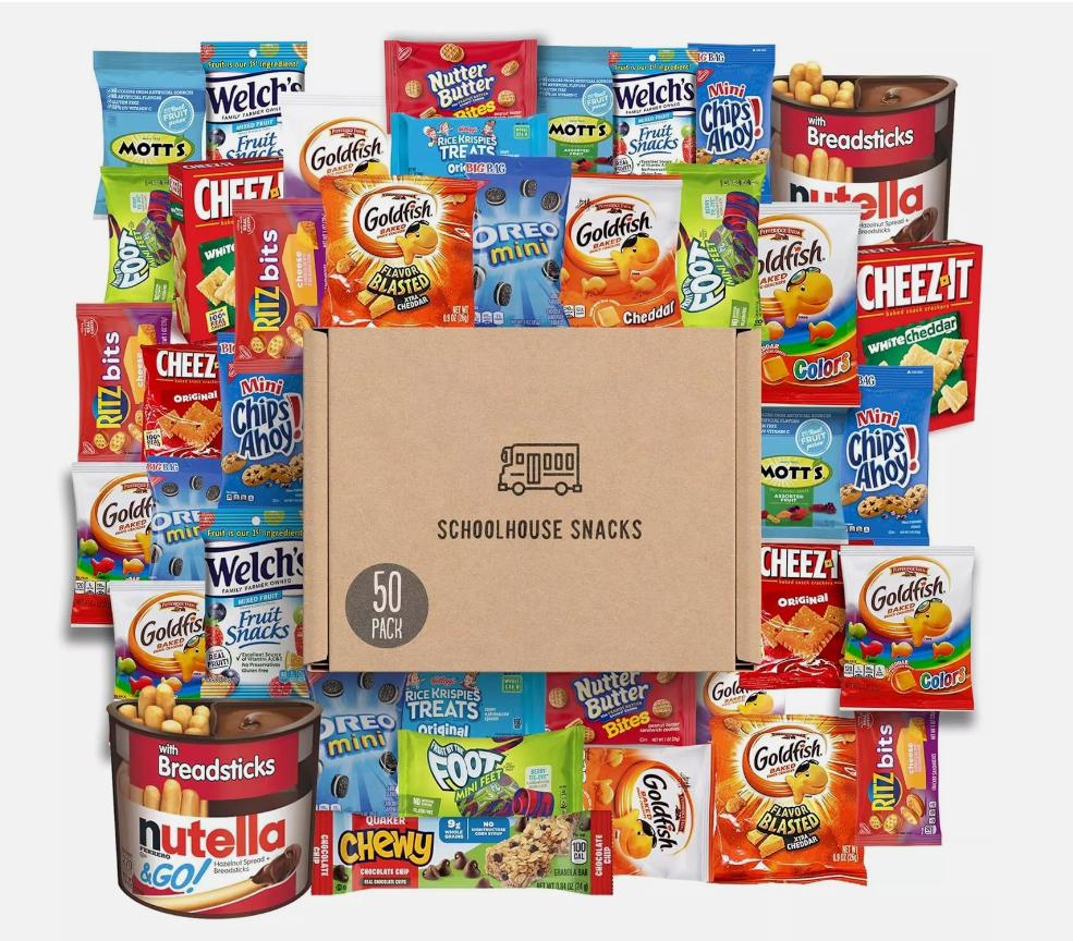 SCHOOLHOUSE SNACKS - Snacks for Kids (50 Count) | Snack Box for Kids ...