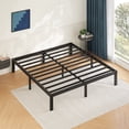 thumbnail image 1 of FSCHOS 14 Inch King Size Bed Frame, Heavy Duty Metal Platform, No Box Spring Needed, Easy Assembly, Black, 1 of 8