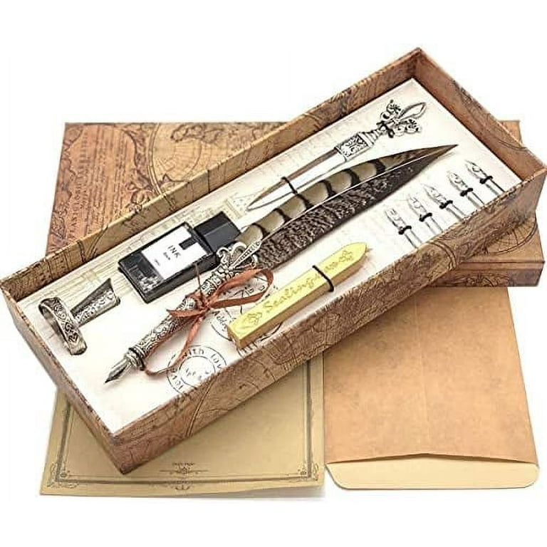Quill Pen And Ink Set Quill Pen Set Antique Calligraphy Dip Pen With Ink  Feather Pen Ink Set Includes Feather Dip Pen Ink