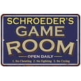 thumbnail image 1 of SCHROEDER'S Blue Game Room Sign Metal 8 x 12 Matte Finish Metal 108120002412, 1 of 1