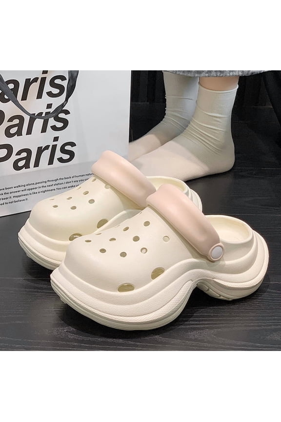 Women's Crystal Butterfly Platform Clogs, Chunky Thick Bottom Garden Shoes, Lightweight EVA Summer Beach Sandals, Size 36-41