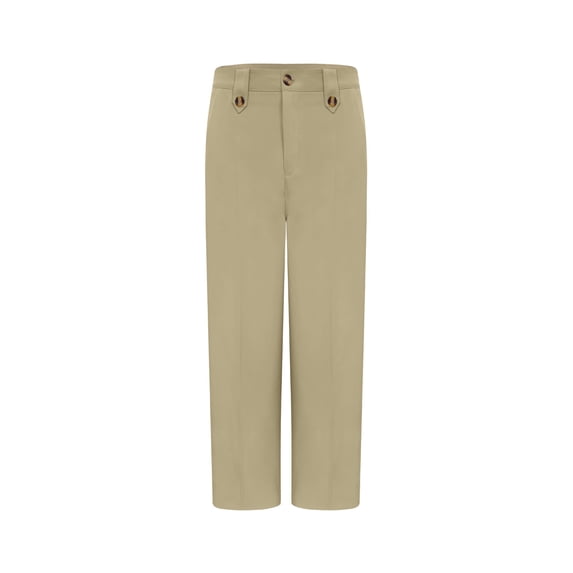 SCHUHLAND Women's High Waisted Dress Pants - Elegant Straight Leg Ankle Trousers, Professional Solid Color Drapey Work Slacks, S-2XL