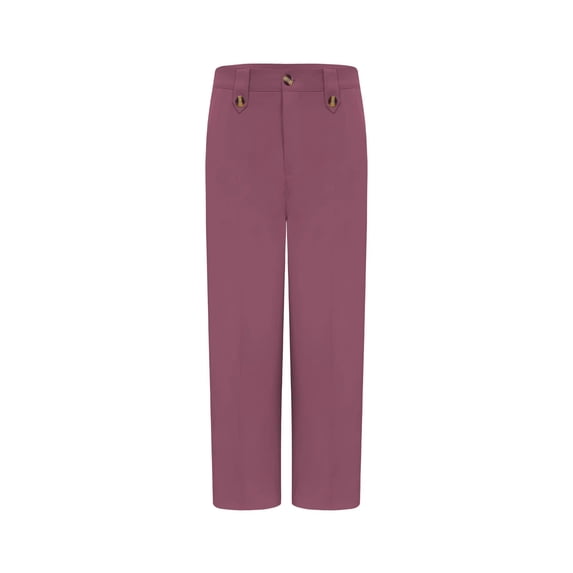 SCHUHLAND Women's High Waisted Dress Pants - Elegant Straight Leg Ankle Trousers, Professional Solid Color Drapey Work Slacks, S-2XL