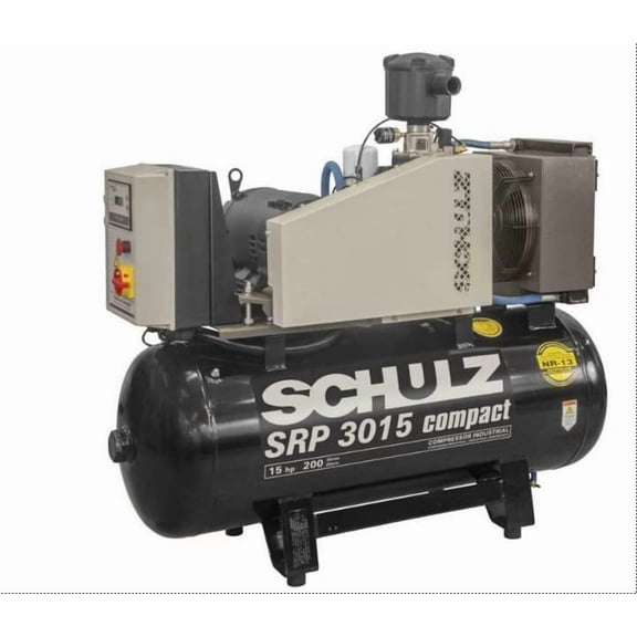 SCHULZ 15HP SRP 3015-COMPACT ROTARY SCREW OPEN CABINET 59 CFM,208/230/460/480 VOLTS 970.3554-0