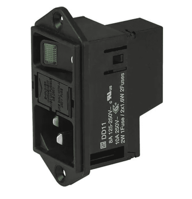 IEC Power Inlet DD11.0114.1110 AC - 10A 250V IEC-320 C-14 With Fuse ...