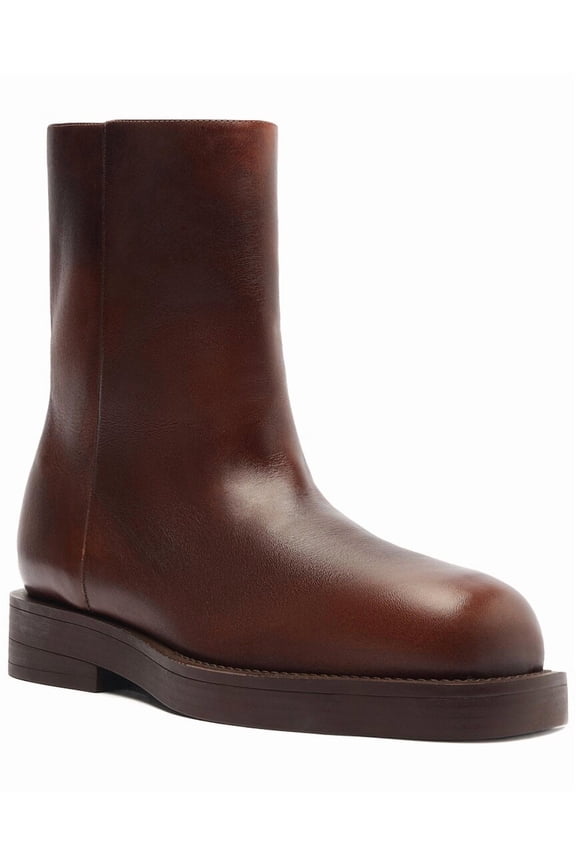 SCHUTZ Jamie Leather Bootie, 5, Brown