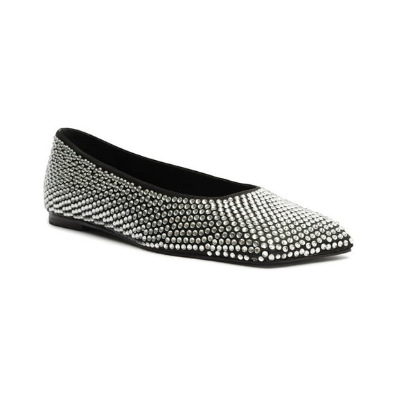 SCHUTZ Jaycie Satin Flat, 5.5, Black