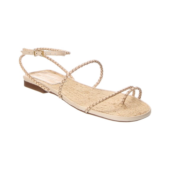 SCHUTZ Kaya Straw Flat Sandal, 10, White