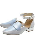 thumbnail image 1 of SCHUTZ Moka Loafer Prata Silver Gold Crackled Metallic Leather Low-Heel Pumps (Silver, 5), 1 of 1