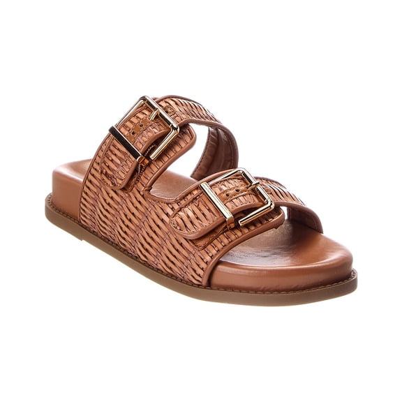 SCHUTZ Naomi Leather Sandal, 6, Brown