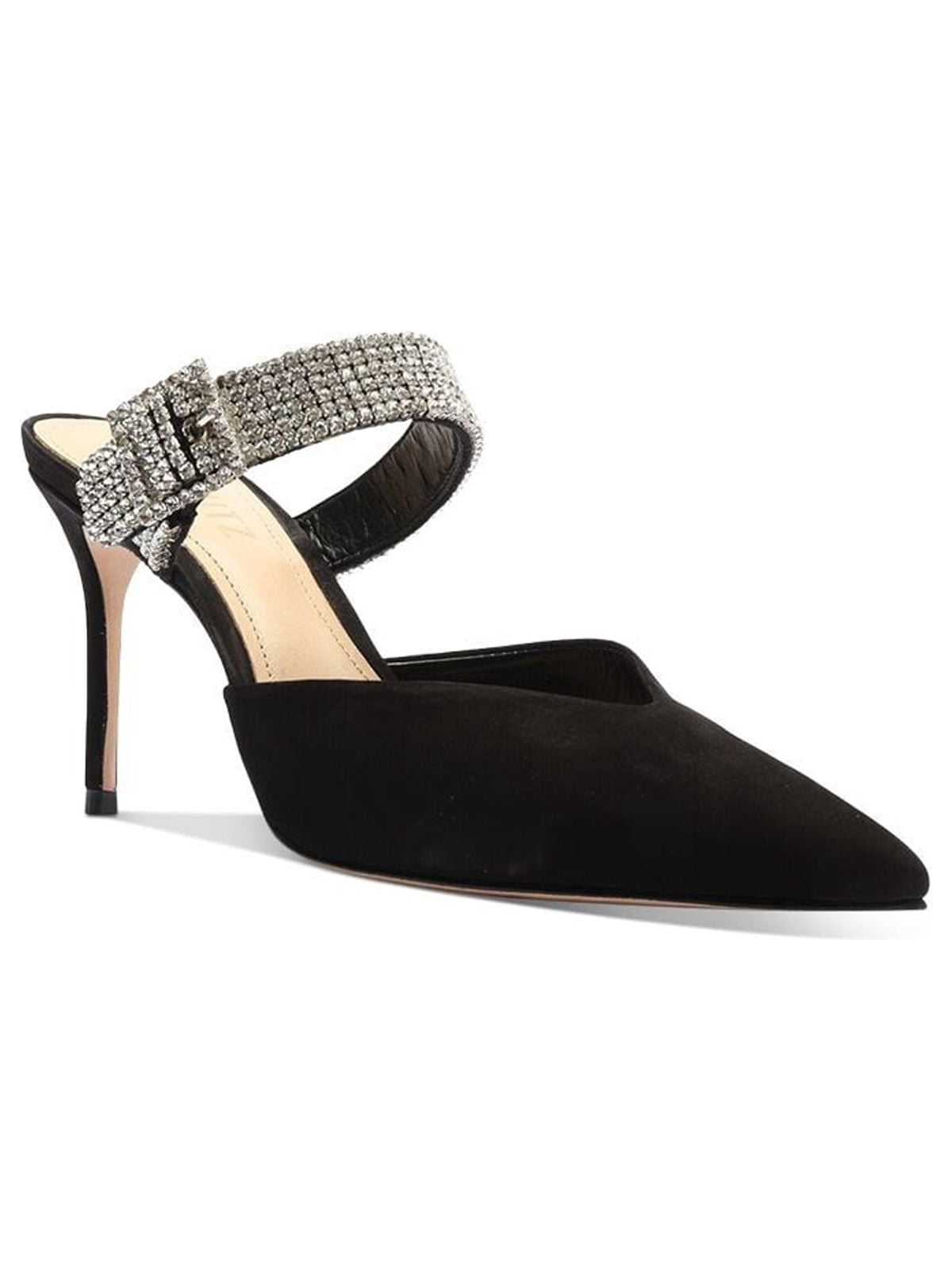 SCHUTZ Womens Black Translucent Padded Goring Embellished Ariellen Square Toe Slip On Dress Heeled B main image 0