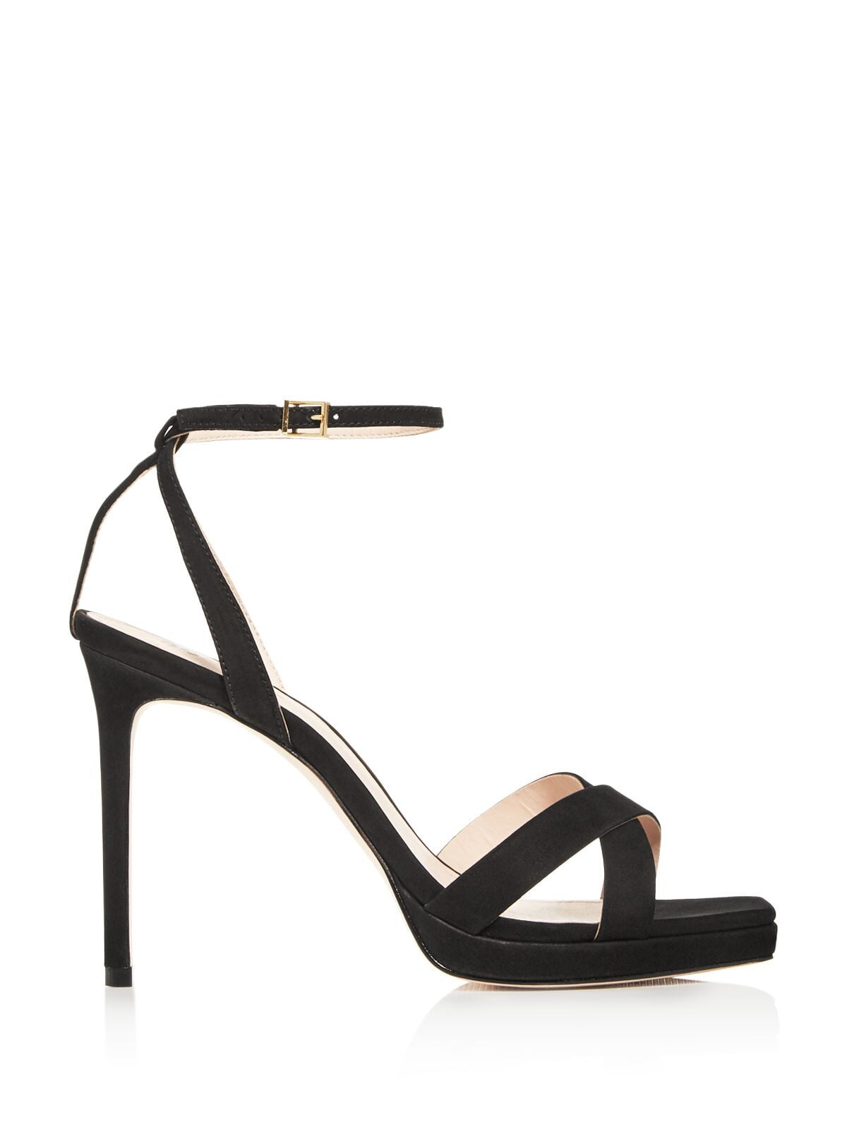 REBECCA MINKOFF Womens Black Padded Gem Accent Asymmetrical Nanine Square Toe Stiletto Buckle Leather Dress Heeled
