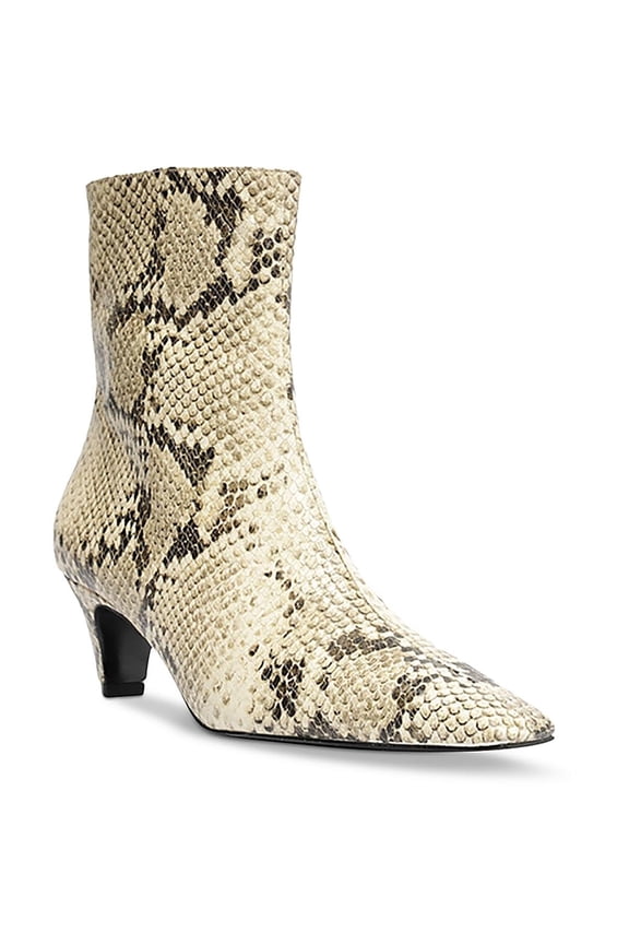 SCHUTZ Womens Dellia Snake Print Leather Mid-Calf Boots Beige 6 Medium (B,M)