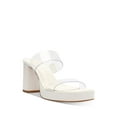 thumbnail image 1 of SCHUTZ Womens White Transparent 1" Platform Padded Goring Ariella Square Toe Block Heel Slip On Heeled Sandal 10 B, 1 of 4