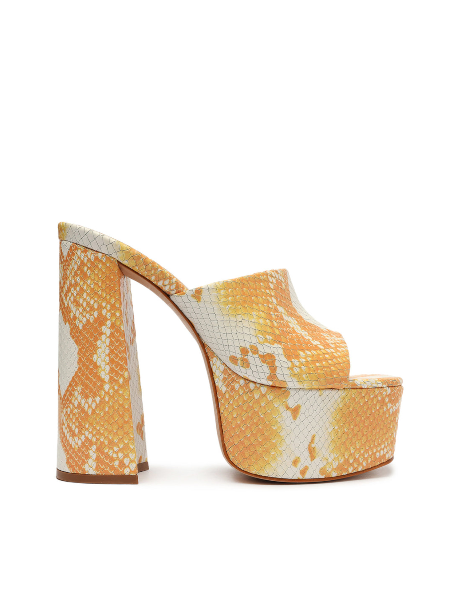 SCHUTZ Womens Yellow Animal Print Snake 2
