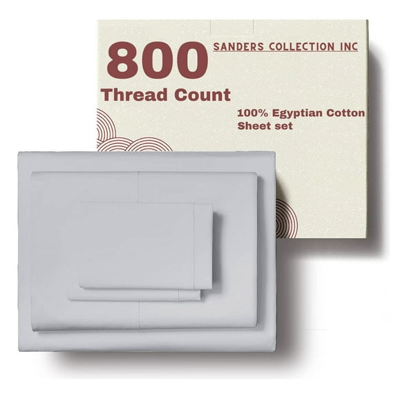 SCI Luxury 4PC Sheet set 800 Thread Count Bedsheets pure Egyptian Cotton King Size Sateen Weave Hotel Sheets Fits Mattress Upto 12" Inch Deep Pocket ( Light Blue )