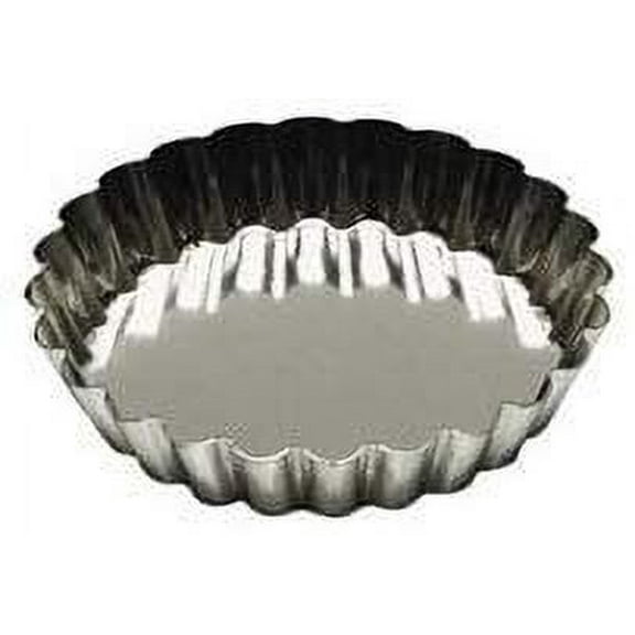 SCI Scandicrafts Fluted Tart/Quiche Mold, Fixed Bottom 3-inch Diameter, Tinplate