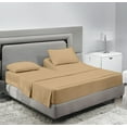 thumbnail image 1 of SCI Top Split Flex Sheet Set for Adjustable Bed 28" Split Head California King Size 800 Thread Count 100% Egyptian Cotton 4 Piece Set fits up to 21 Inch Deep Pocket ( Beige), 1 of 1