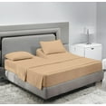 thumbnail image 1 of SCI Top Split Flex Sheet Set for Adjustable Bed 30" Split Head California King Size 800 Thread Count 100% Egyptian Cotton 4 Piece Set fits up to 12 Inch Deep Pocket ( Taupe), 1 of 1
