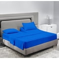 thumbnail image 1 of SCI Top Split Flex Sheet Set for Adjustable Bed 34" Split Head Queen Size 800 Thread Count 100% Egyptian Cotton 4 Piece Set fits up to 12 Inch Deep Pocket ( Egyptian Blue), 1 of 1