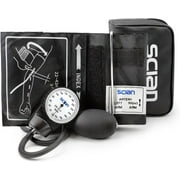 SCIAN Aneroid Sphygmomanometer Manual Blood Pressure Cuff with D-Ring Universal Cuff 10-16" Carrying Bag for Nurse Doctor Senior Adult Black Large