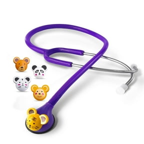 SCIAN Real Working Stethoscope - 5 Interchangeable Cartoon Heads, Professional Quality for Doctors, Nurses, Clinicians and Home Use with Multiple Colors(Purple)