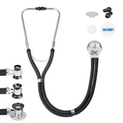 SCIAN Sprague Rappaport Dual Head Stethoscpe Doctors Nurse 5 Interchangeable pcs Black
