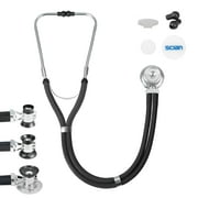 SCIAN Sprague Rappaport Dual Head Stethoscpe Doctors Nurse 5 Interchangeable pcs Black